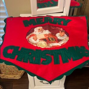 vintage Festive Red and Green Christmas Tree sign